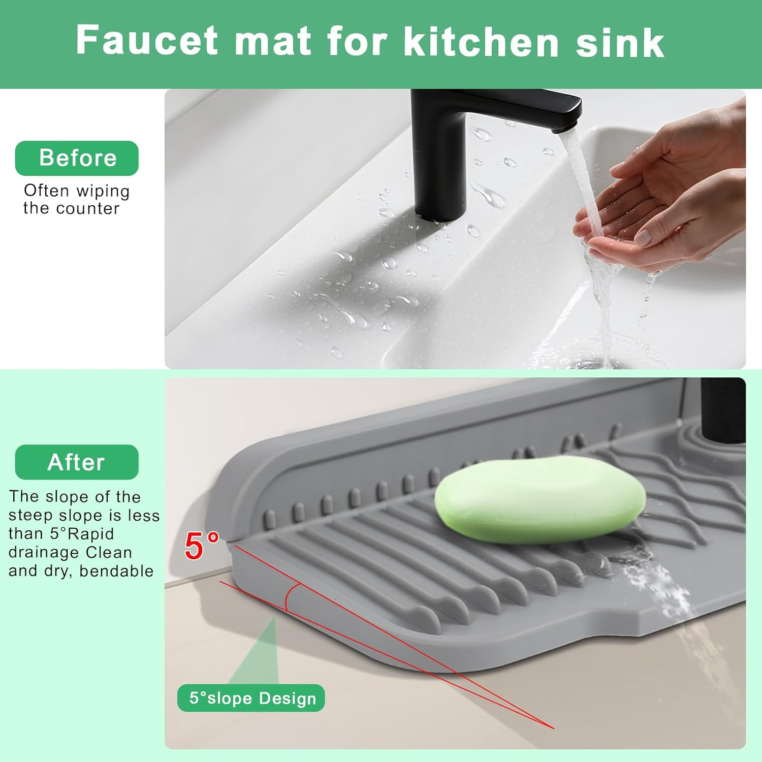 Non-slip Silicone Kitchen Drai - Food Prep Mat avaliação e preço