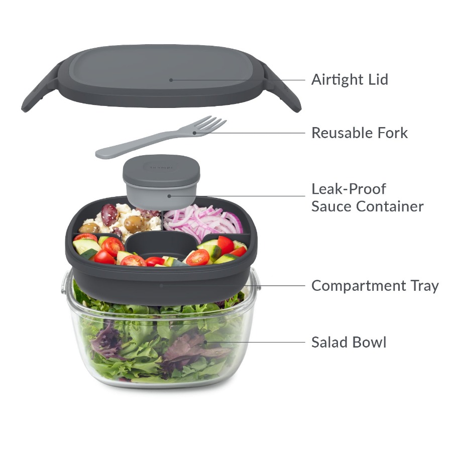 Versatile 5-Compartment Salad  - Meal Prep Easy Healthy avaliação e preço